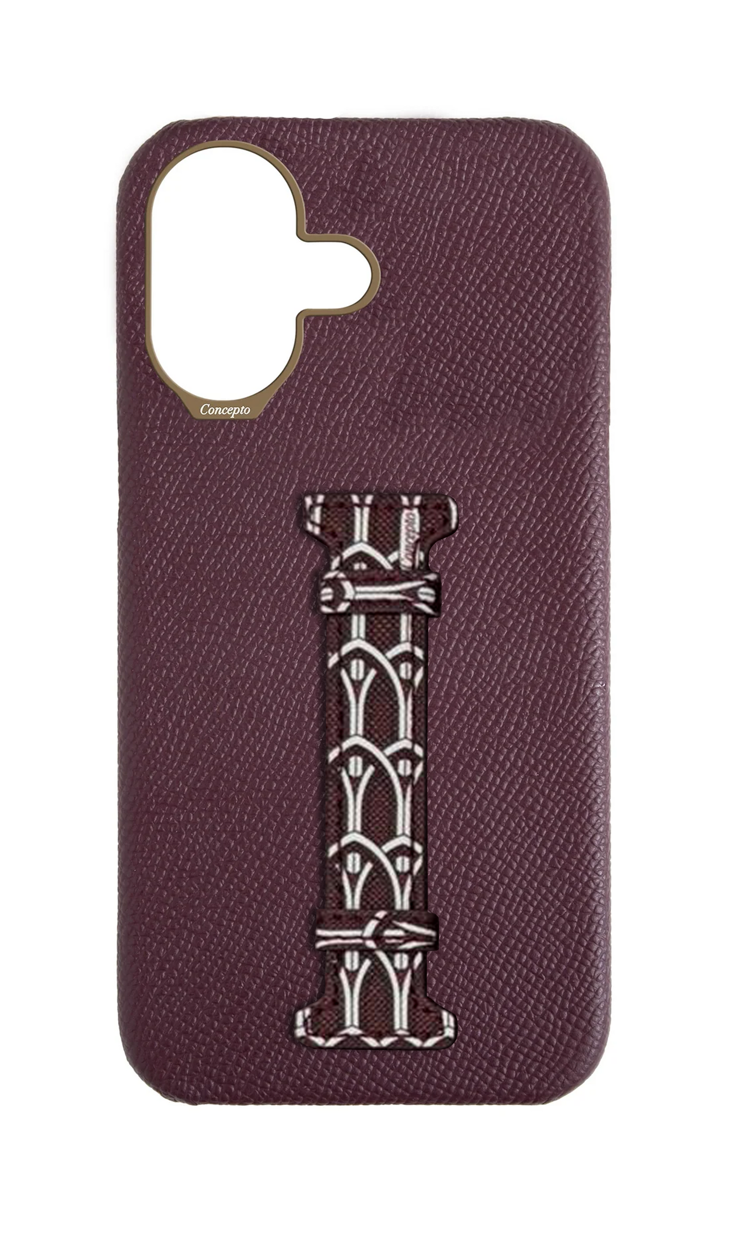 Maroon Monogram Middle Strap Case