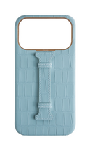 Matte Light Blue Embossed Crocodile Case