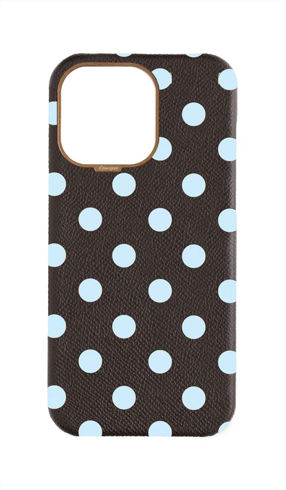 Brown Strapless Epsom Case - Polka Dots