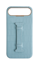 Matte Light Blue Embossed Crocodile Case