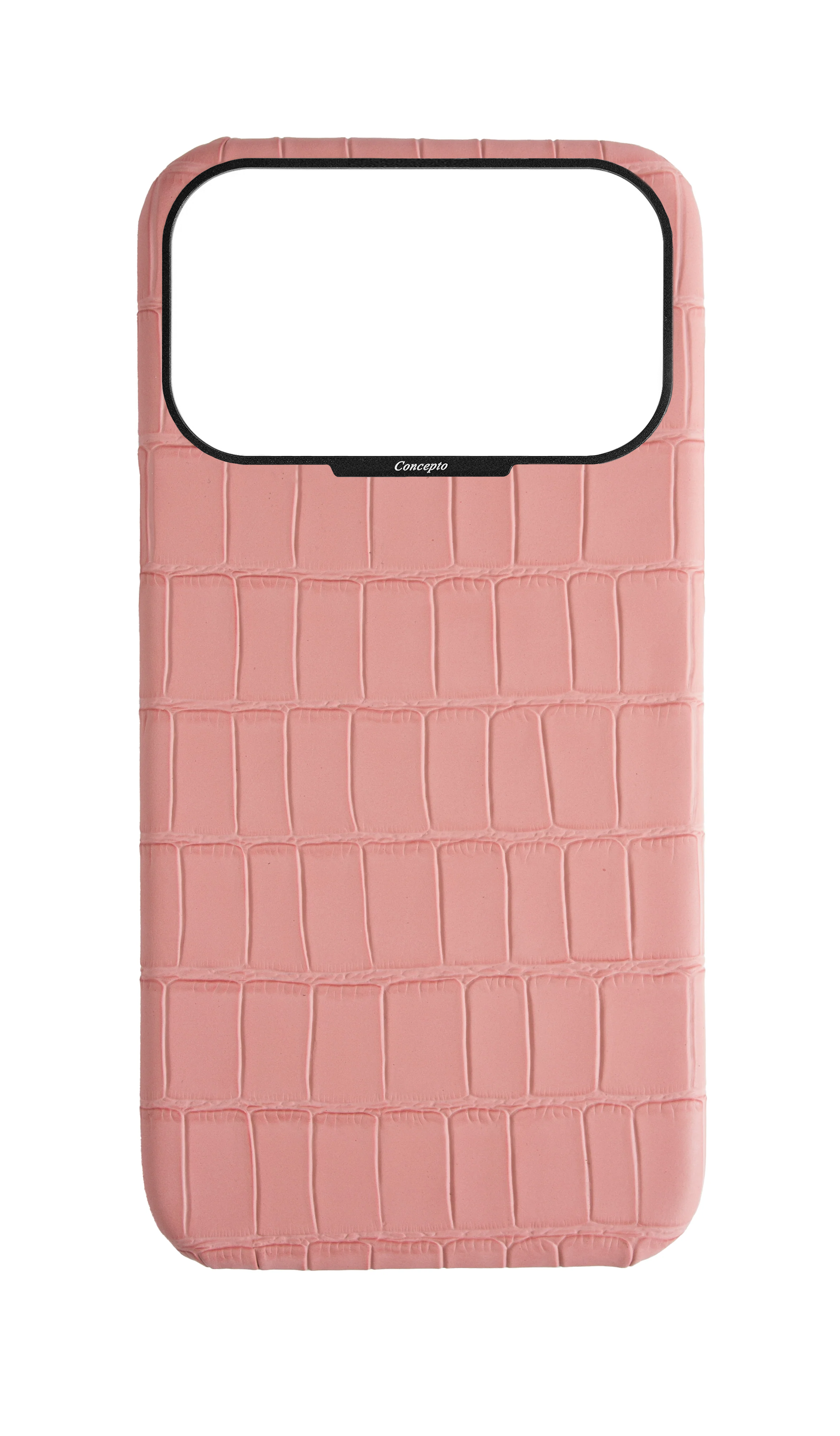 Matte Pink Strapless Embossed Crocodile Case