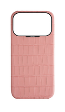 Matte Pink Strapless Embossed Crocodile Case