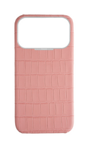 Matte Pink Strapless Embossed Crocodile Case