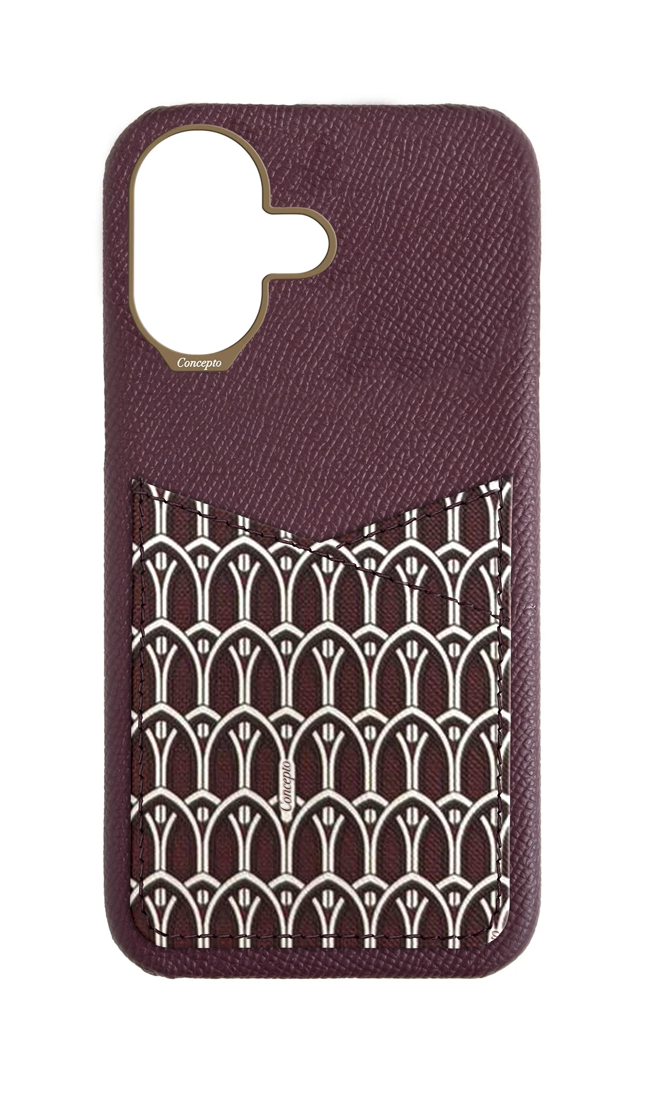 Maroon Monogram Pocket Case