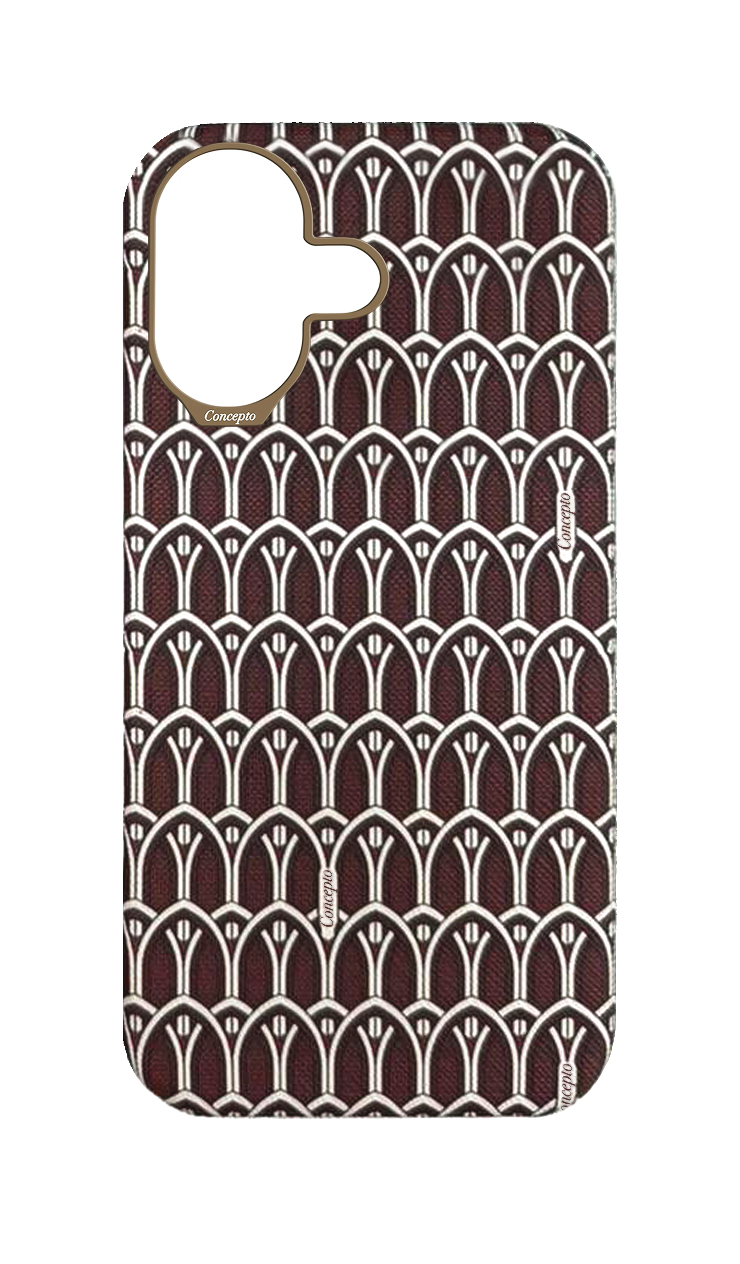 Maroon Monogram Strapless Case