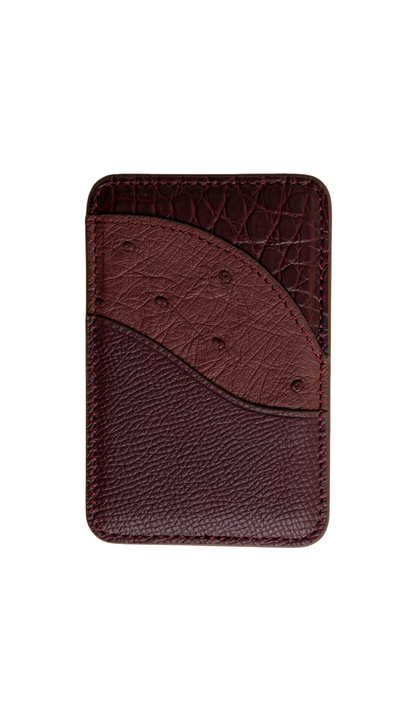 Burgundy Ostrich Contour MagSafe Wallet - The Wave