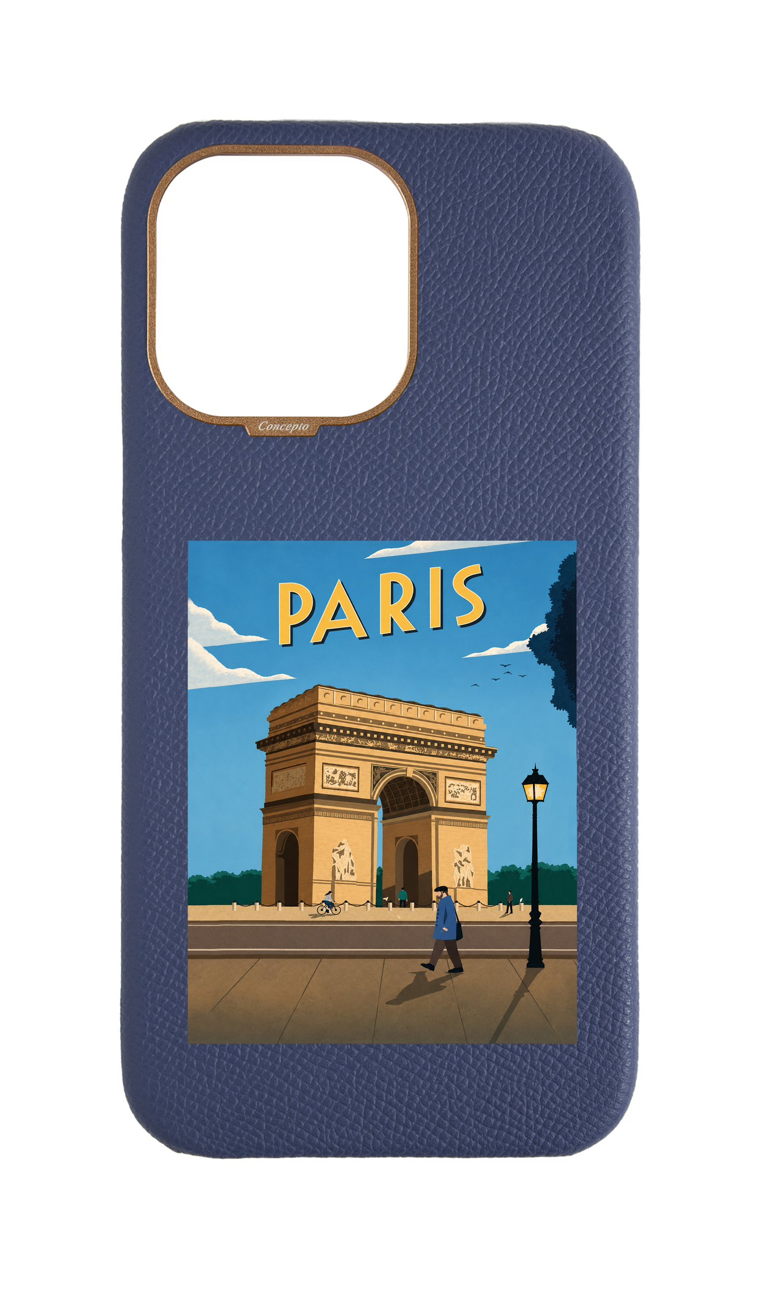 Navy Strapless Epsom Case - Paris