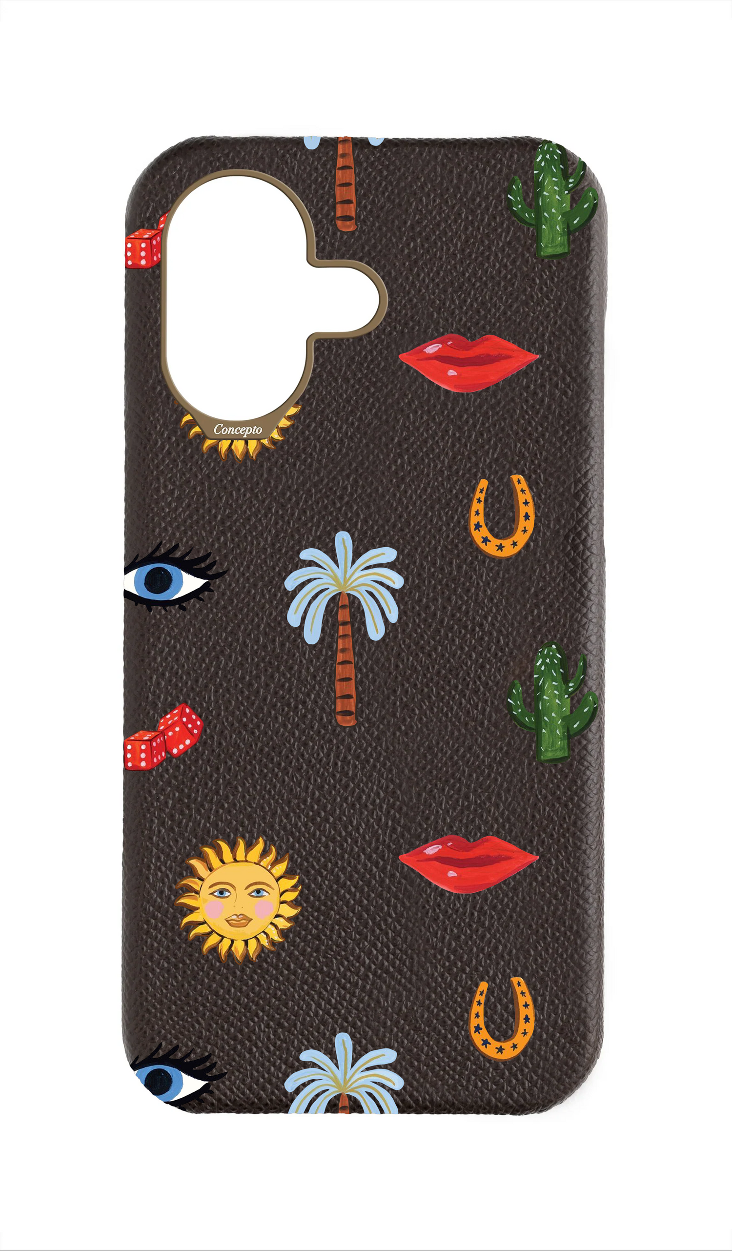Brown Strapless Epsom Case - Lucky You