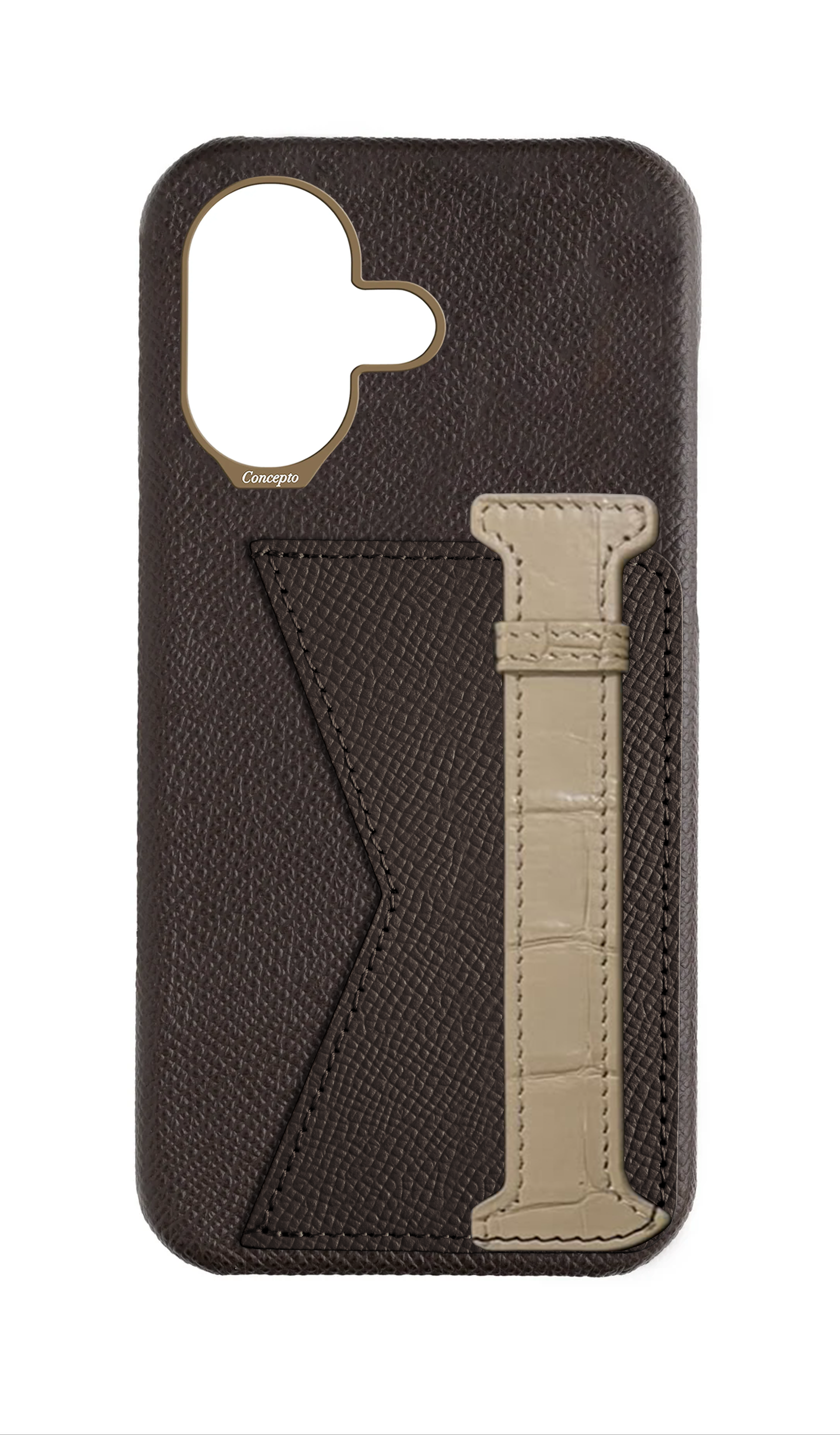 Brown / Beige Exotic Crocodile Duo Case