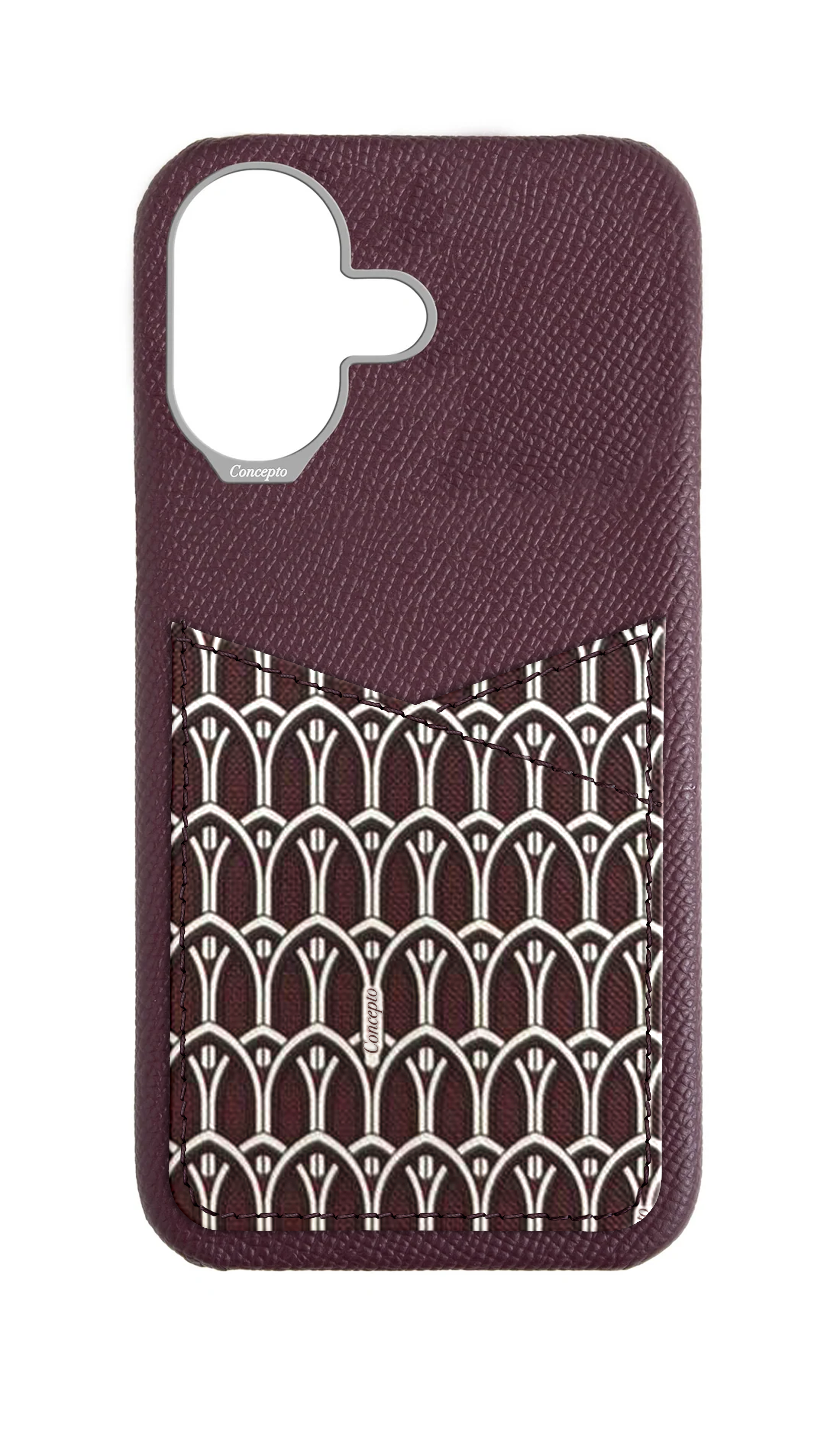 Maroon Monogram Pocket Case