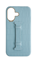 Matte Light Blue Embossed Crocodile Case