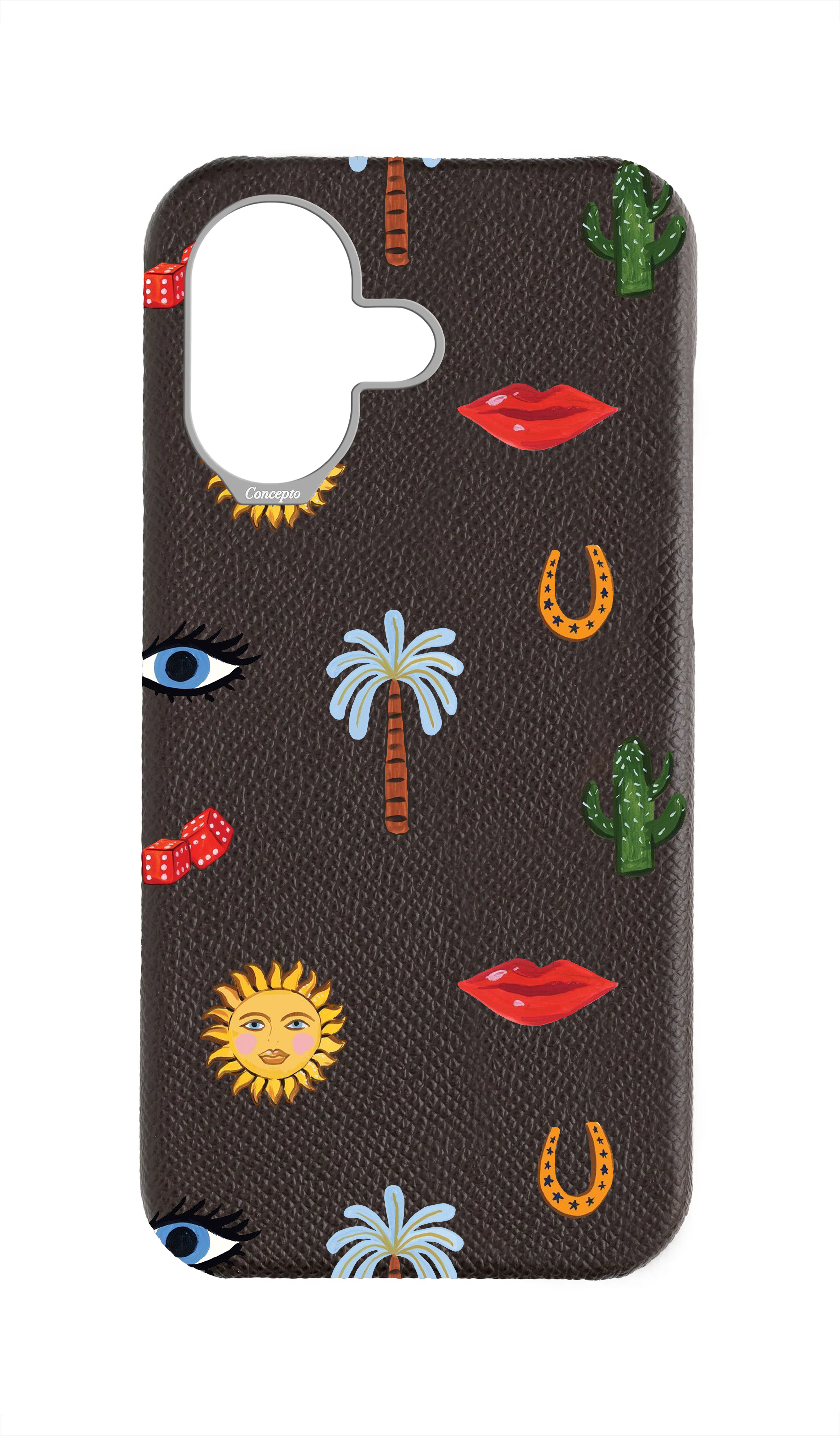 Brown Strapless Epsom Case - Lucky You