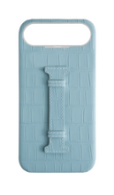 Matte Light Blue Embossed Crocodile Case
