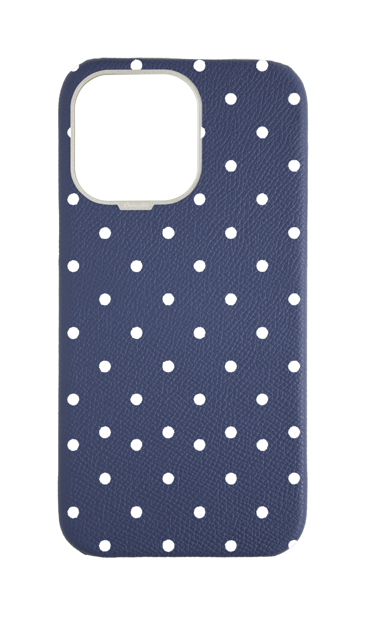 Navy Strapless Epsom Case - Polka Dots