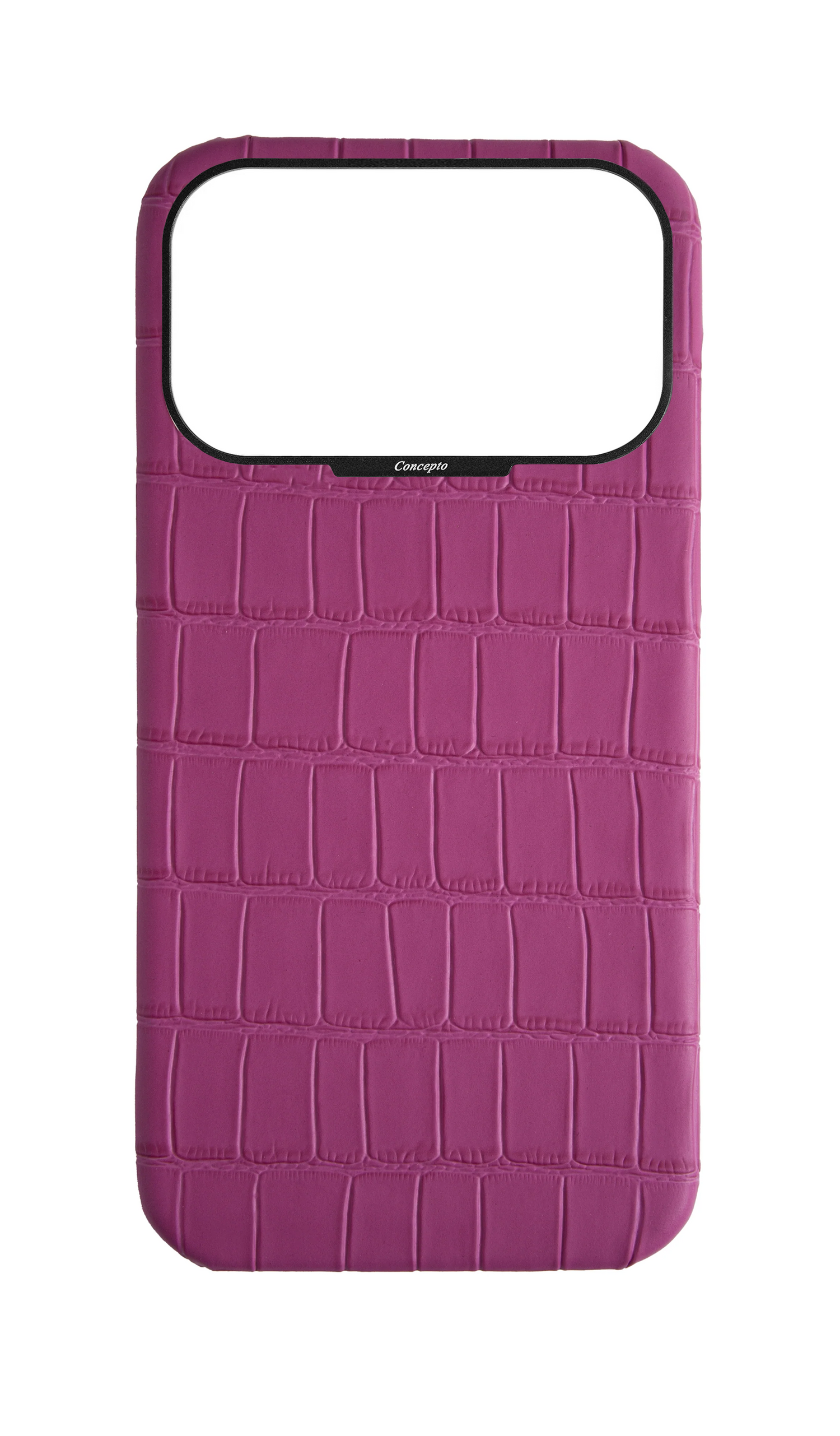 Matte Fuchsia Strapless Embossed Crocodile Case