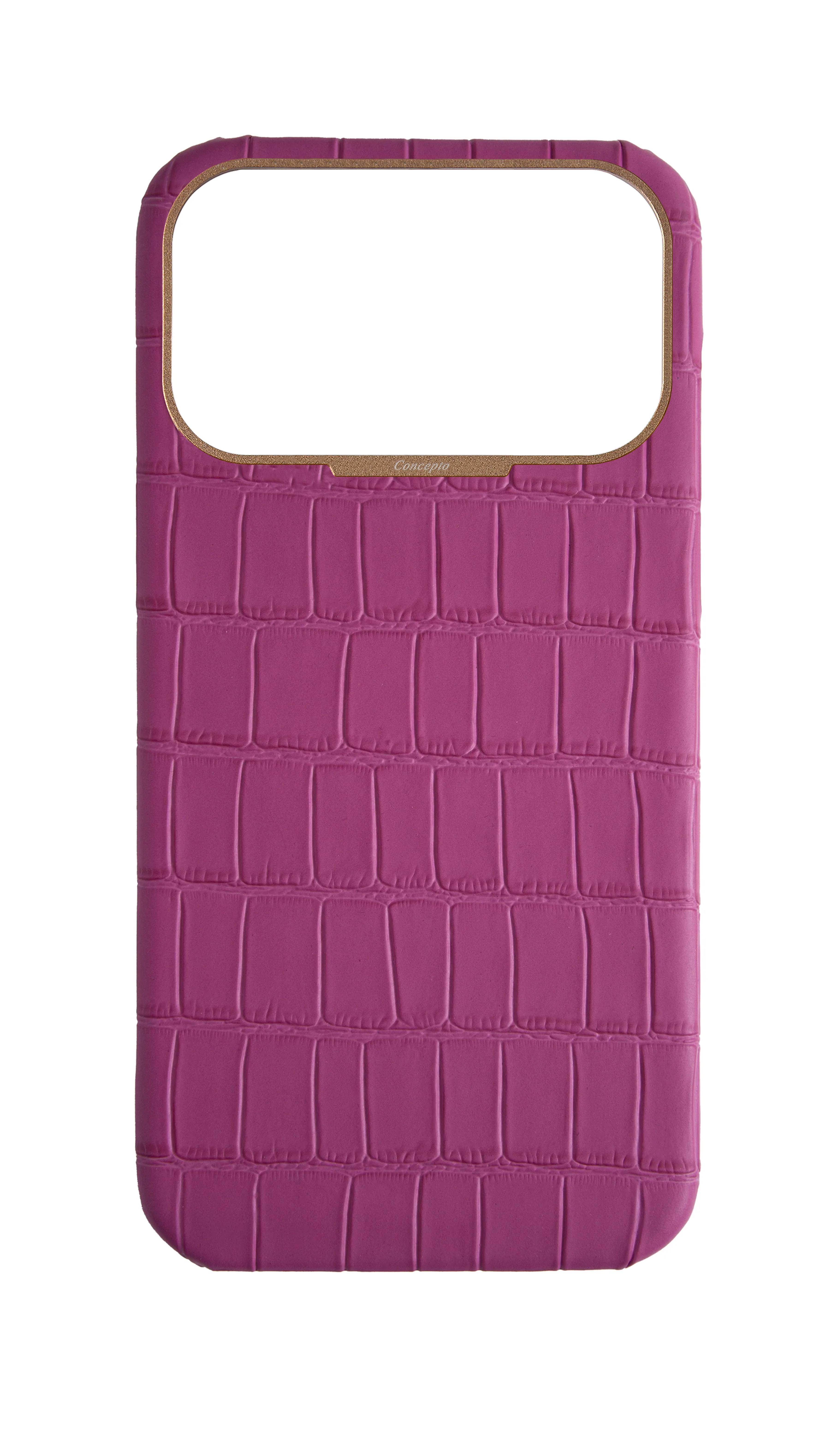 Matte Fuchsia Strapless Embossed Crocodile Case