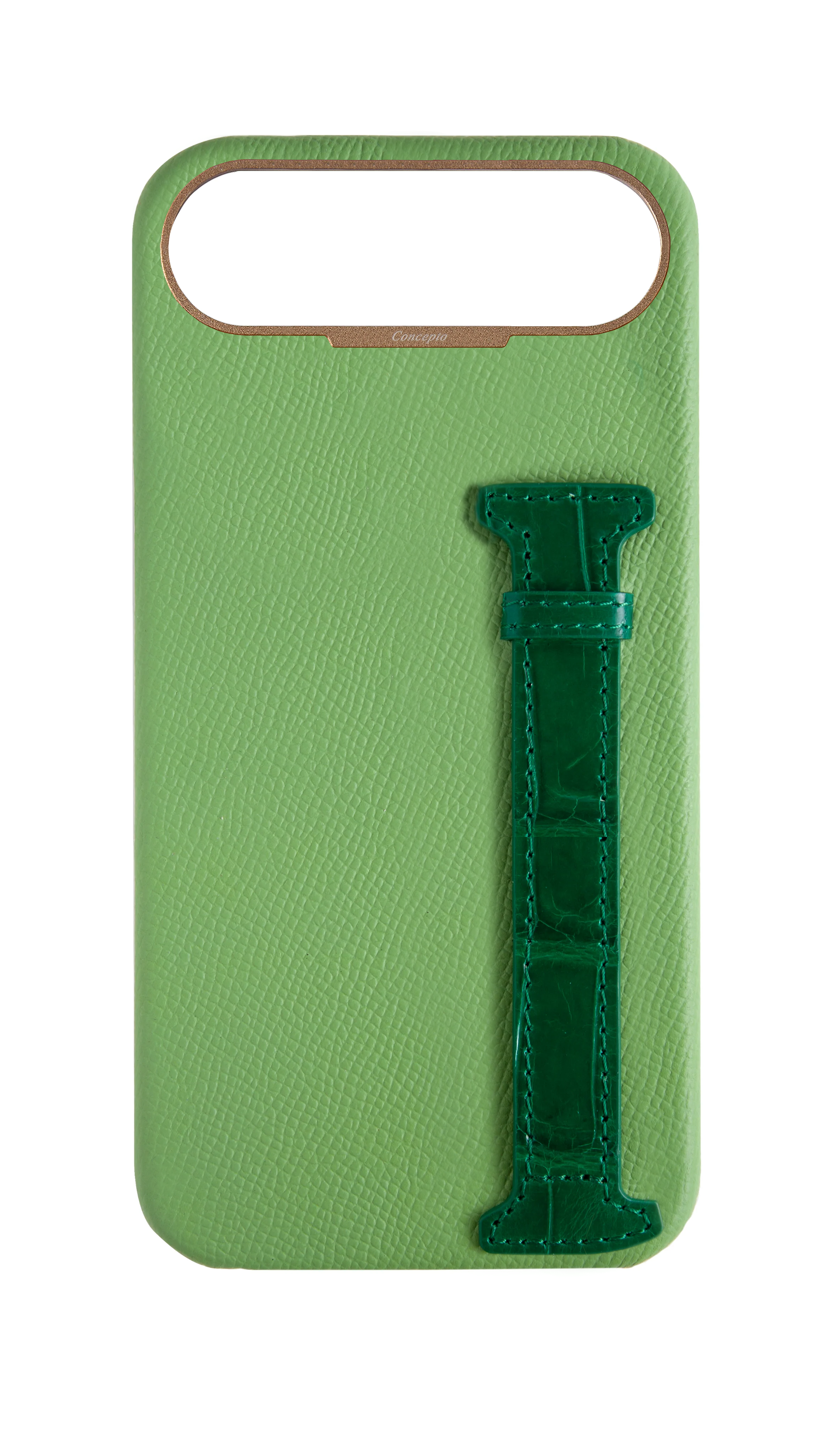Leaf Green / Royal Green Exotic Crocodile Side Strap Case