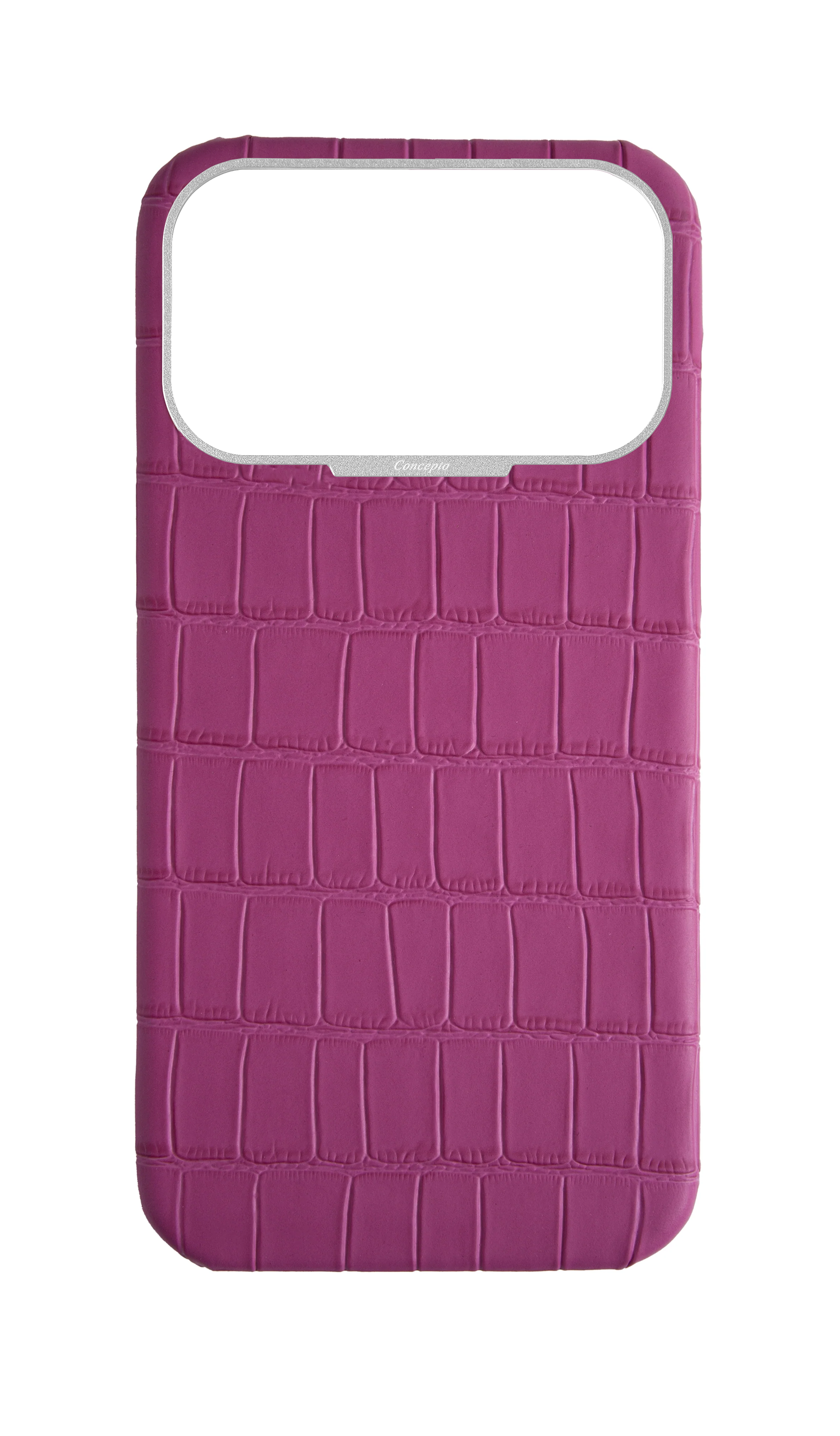 Matte Fuchsia Strapless Embossed Crocodile Case
