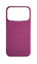Matte Fuchsia Strapless Embossed Crocodile Case