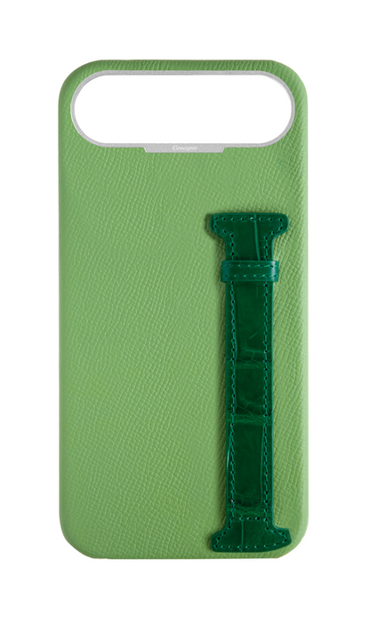 Leaf Green / Royal Green Exotic Crocodile Side Strap Case