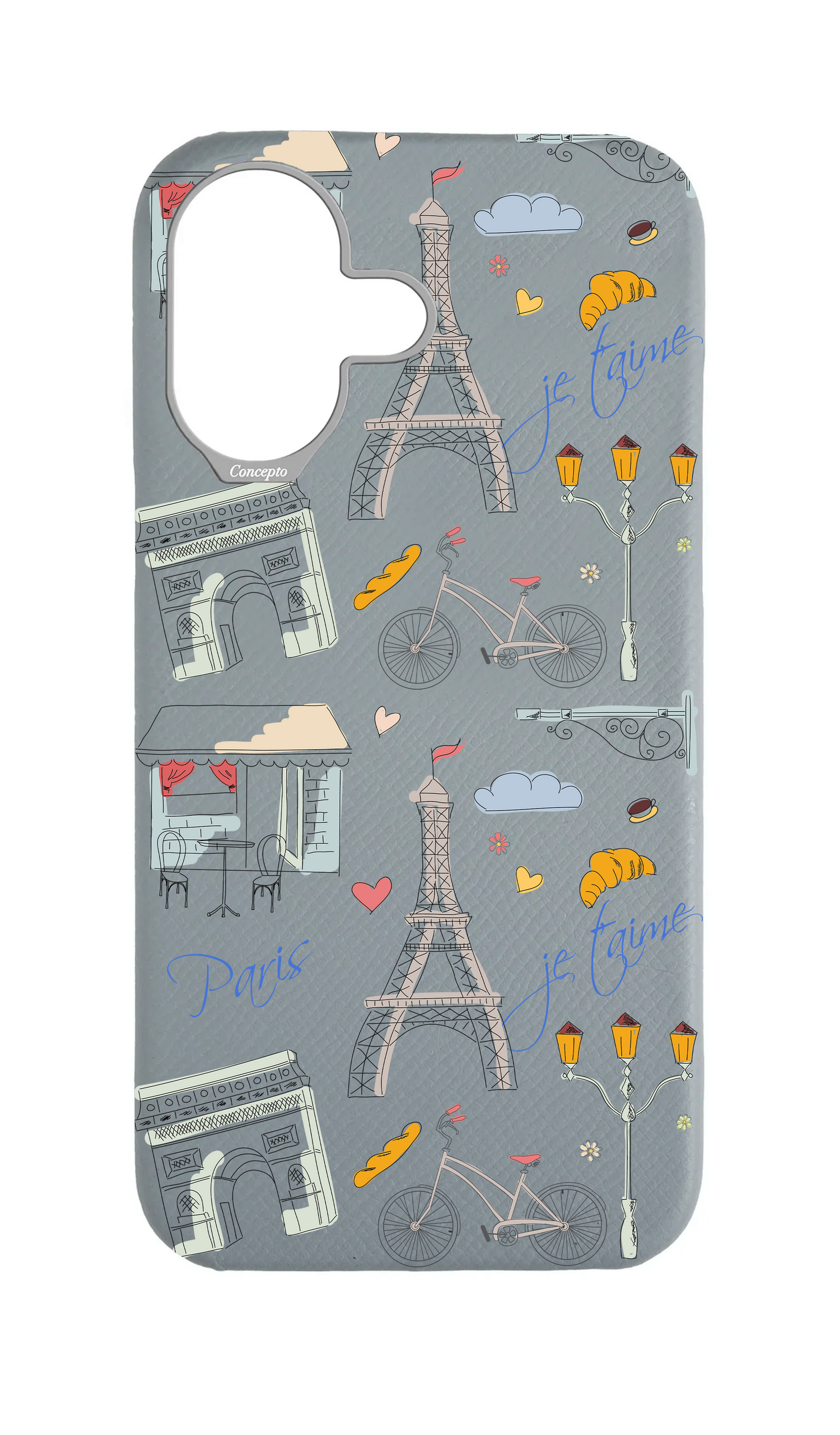 Light Blue Grey Strapless Case - Bonjour Paris