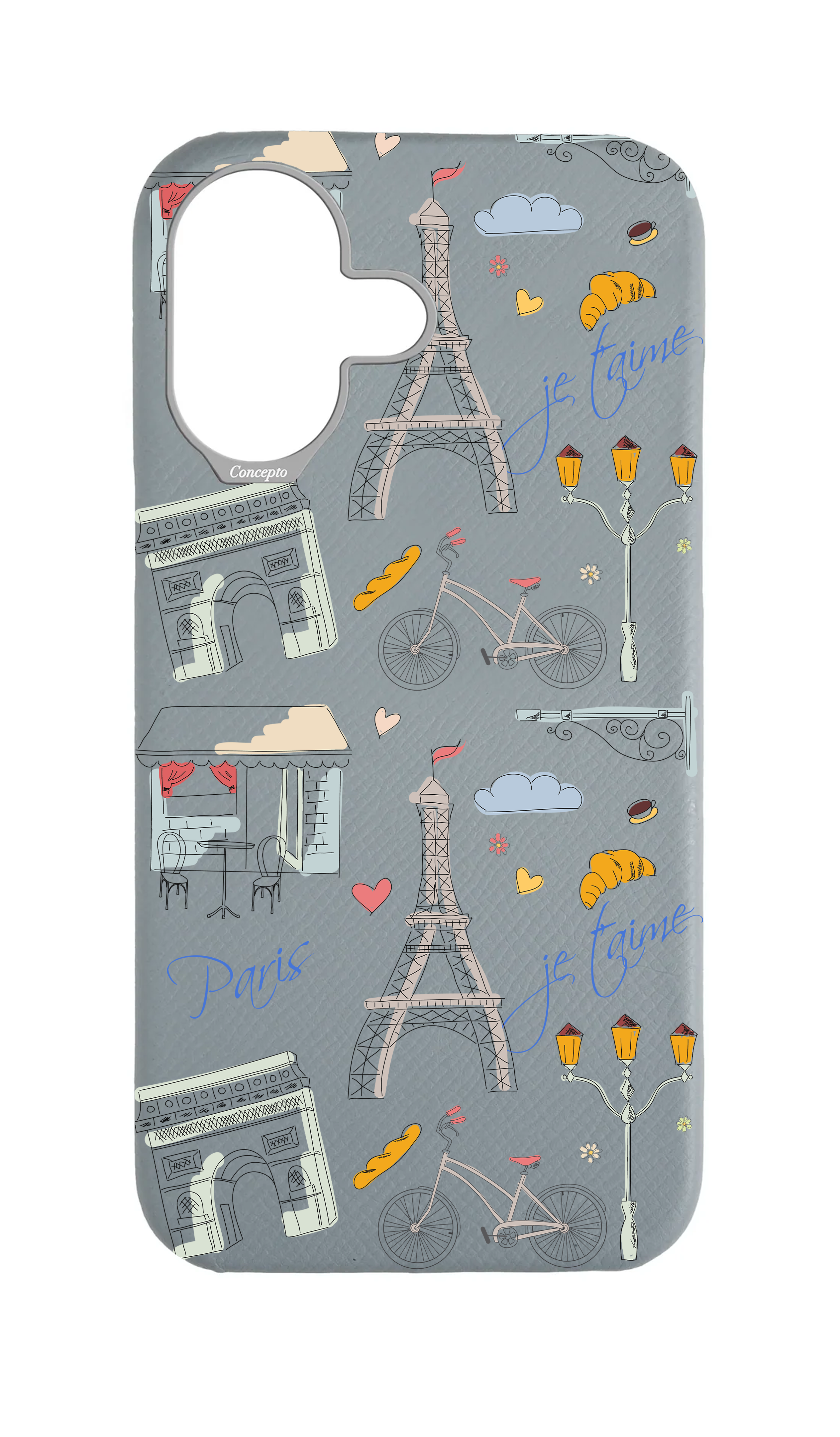 Light Blue Grey Strapless Case - Bonjour Paris