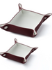 White / Maroon Leather Tray