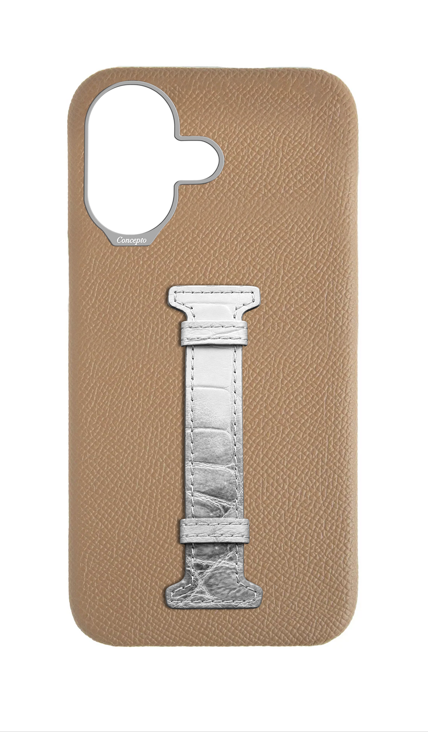 Beige Himalayan Exotic Crocodile Middle Strap Case