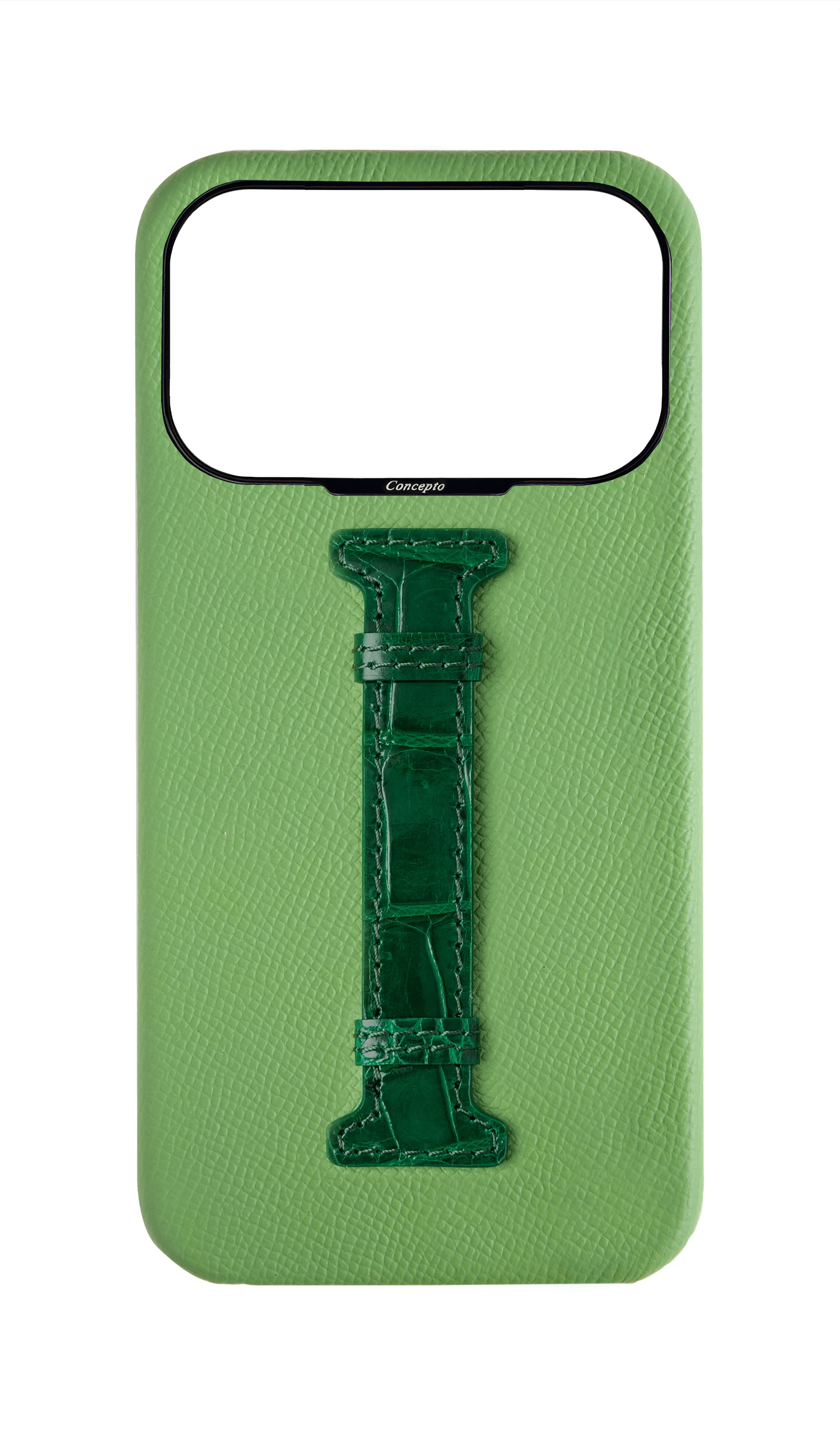 Leaf Green / Royal Green Exotic Crocodile Middle Strap Case