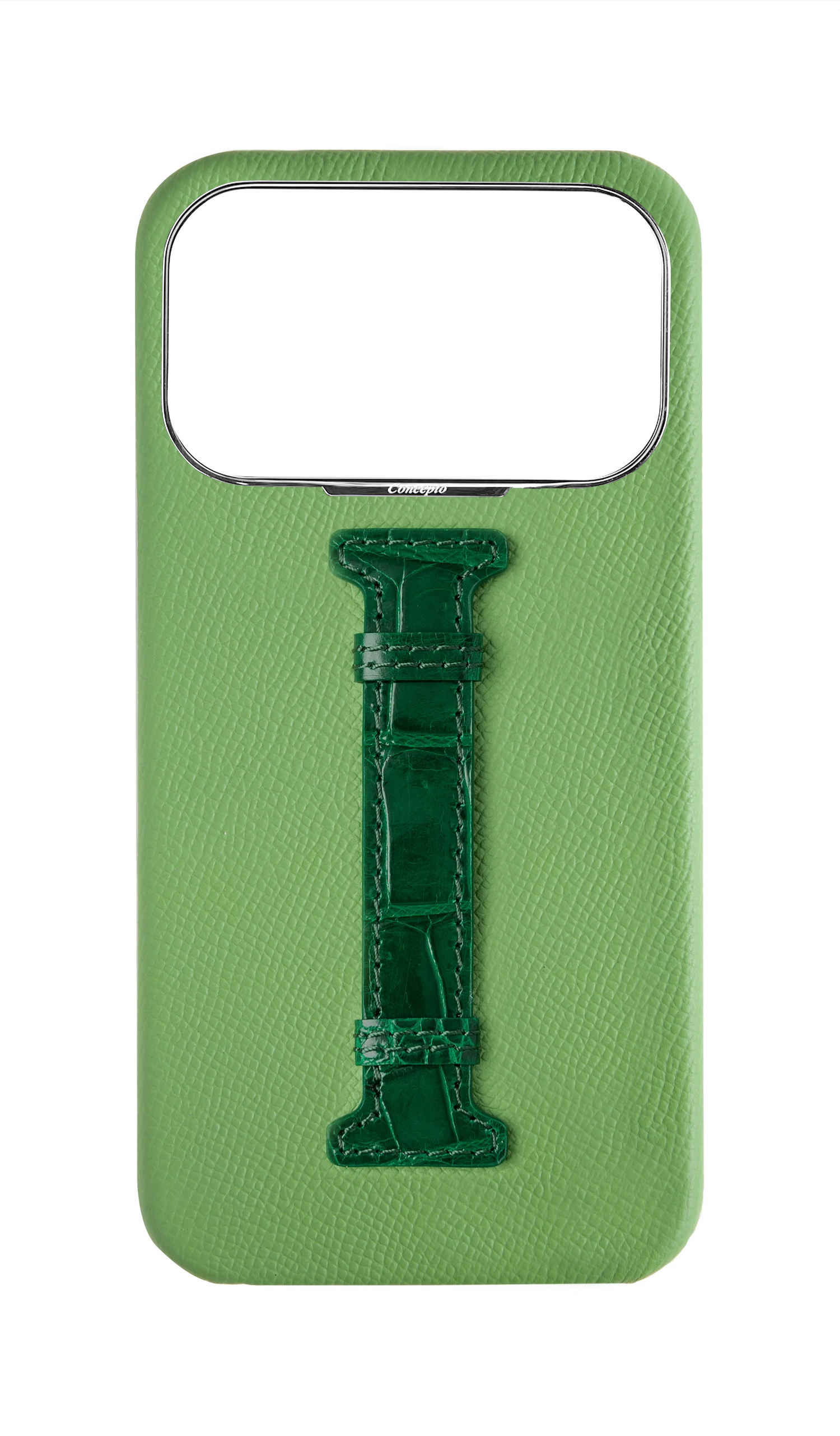 Leaf Green / Royal Green Exotic Crocodile Middle Strap Case