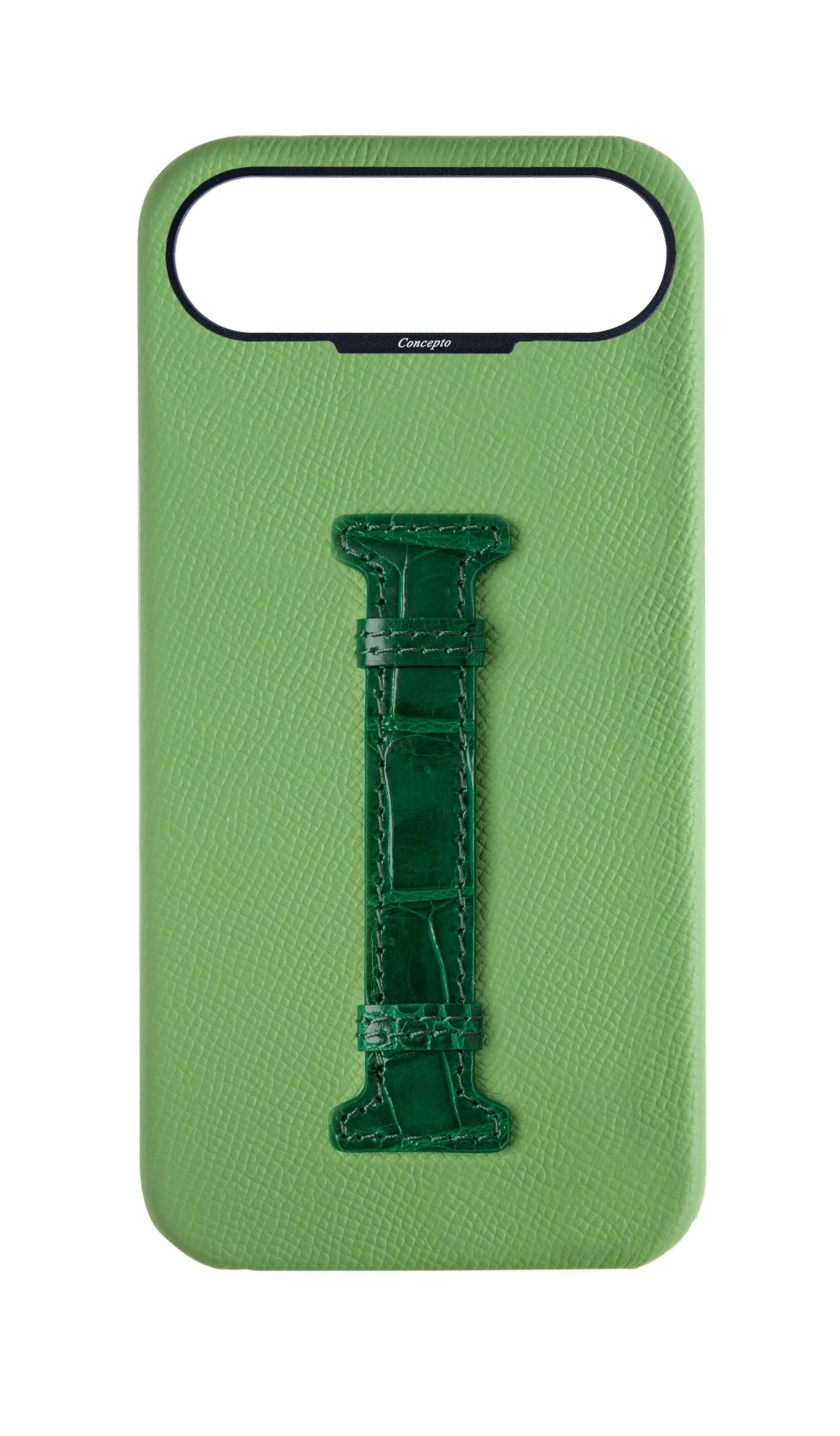 Leaf Green / Royal Green Exotic Crocodile Middle Strap Case