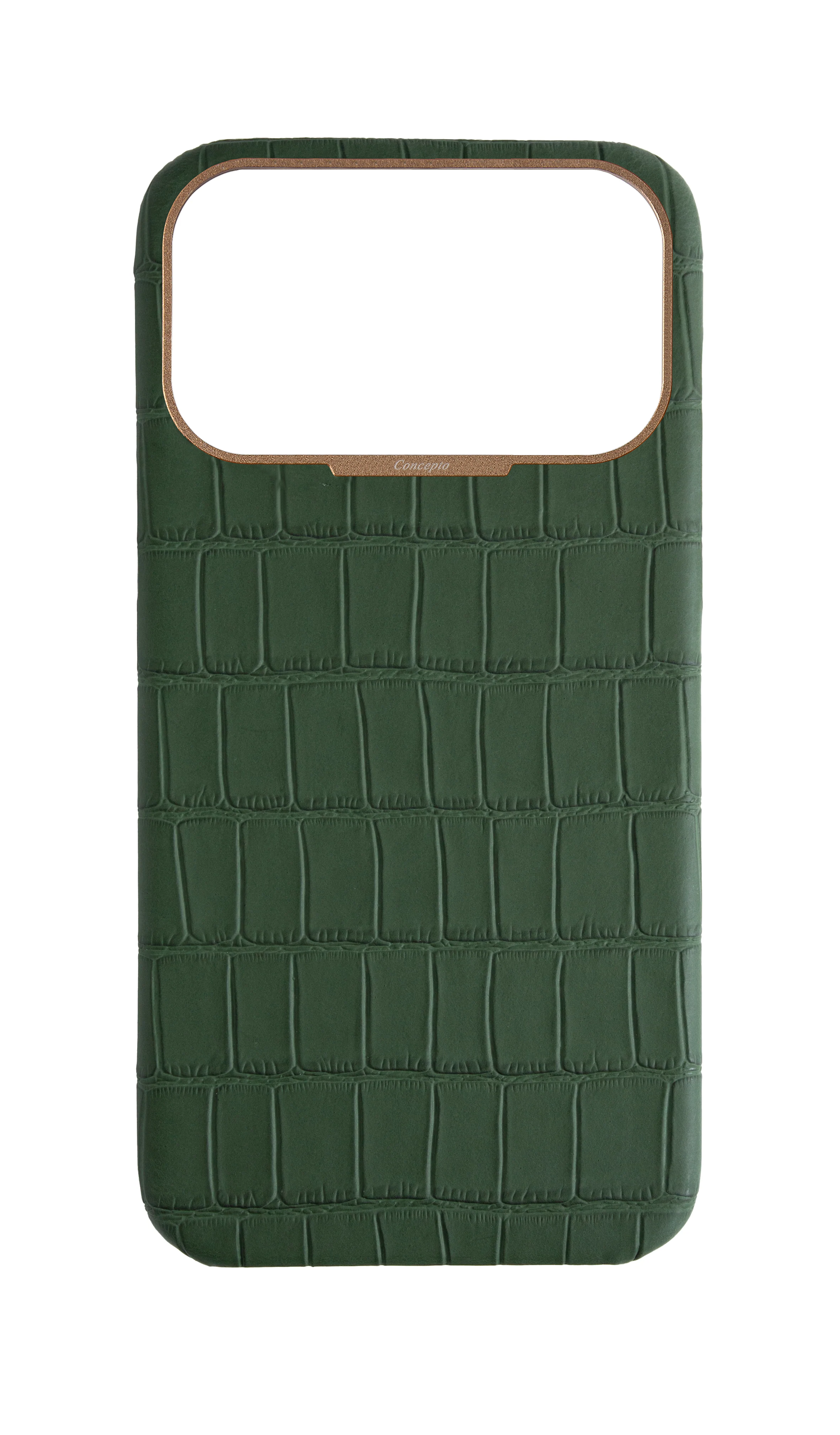 Matte Midnight Green Strapless Embossed Crocodile Case