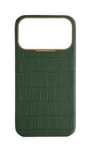 Matte Midnight Green Strapless Embossed Crocodile Case