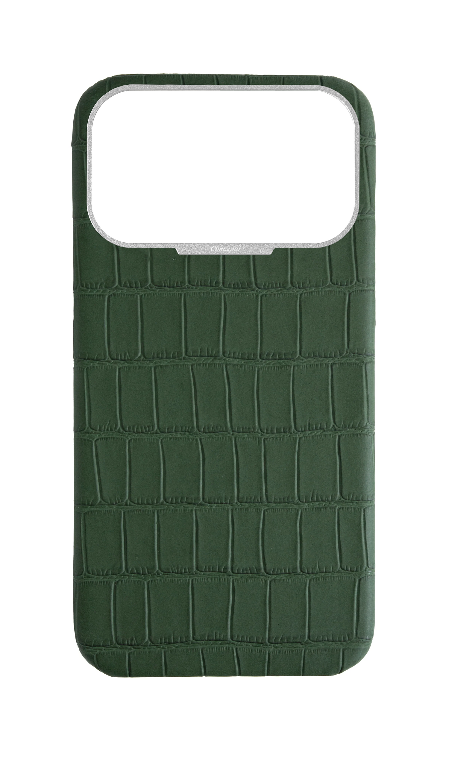 Matte Midnight Green Strapless Embossed Crocodile Case