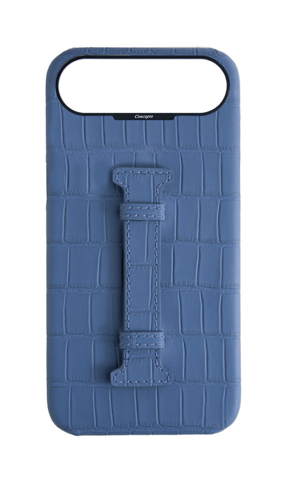 Matte Navy Embossed Crocodile Case