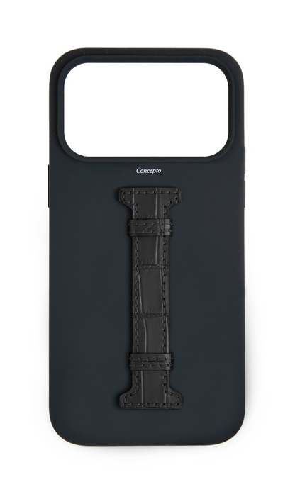 Black Silicon Middle Strap Case