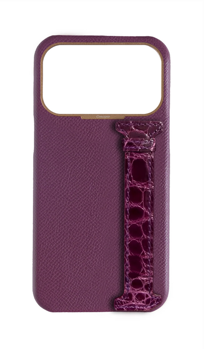 Deep Purple Exotic Crocodile Side Strap Case