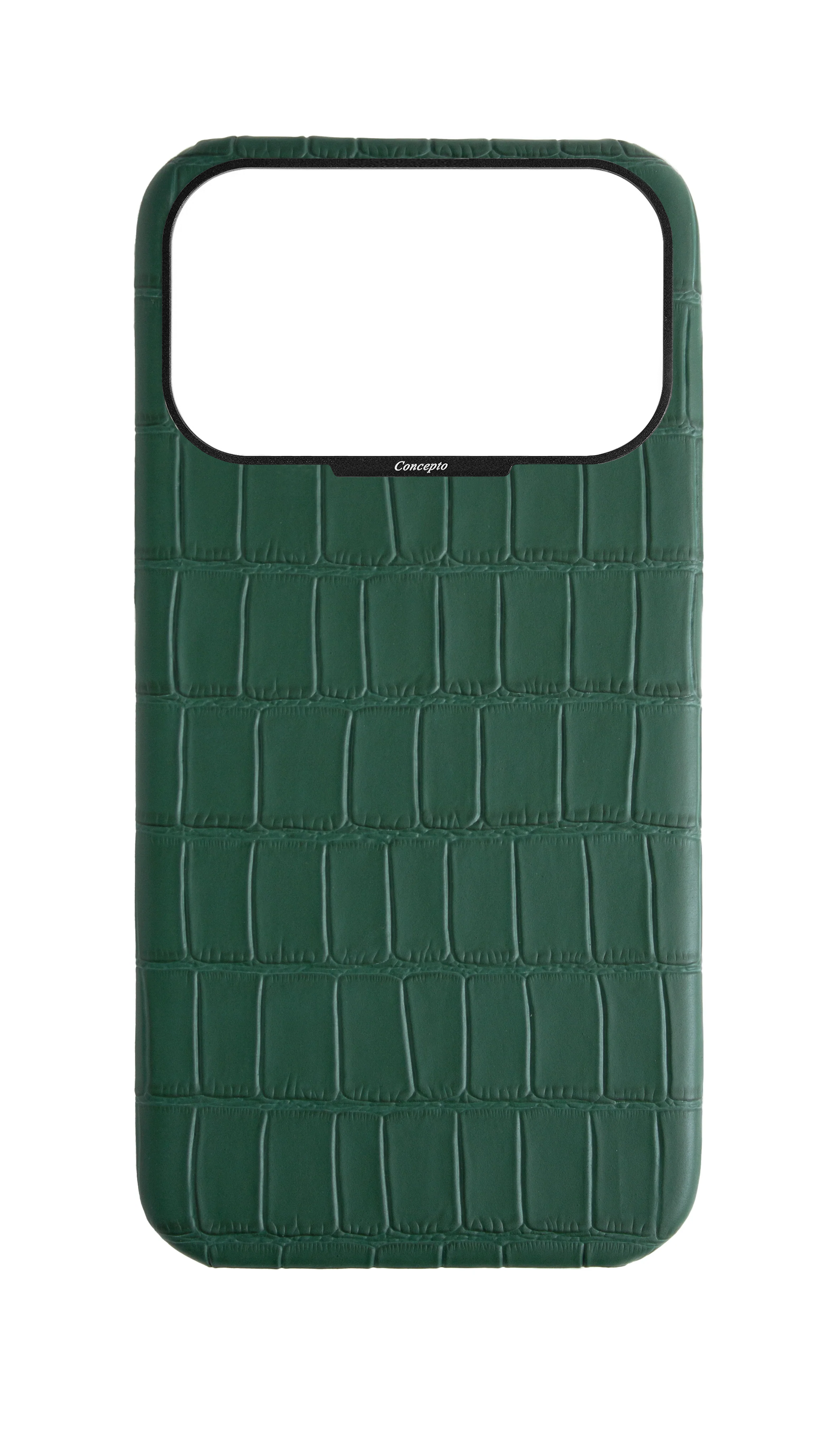 Matte Royal Green Strapless Embossed Crocodile Case