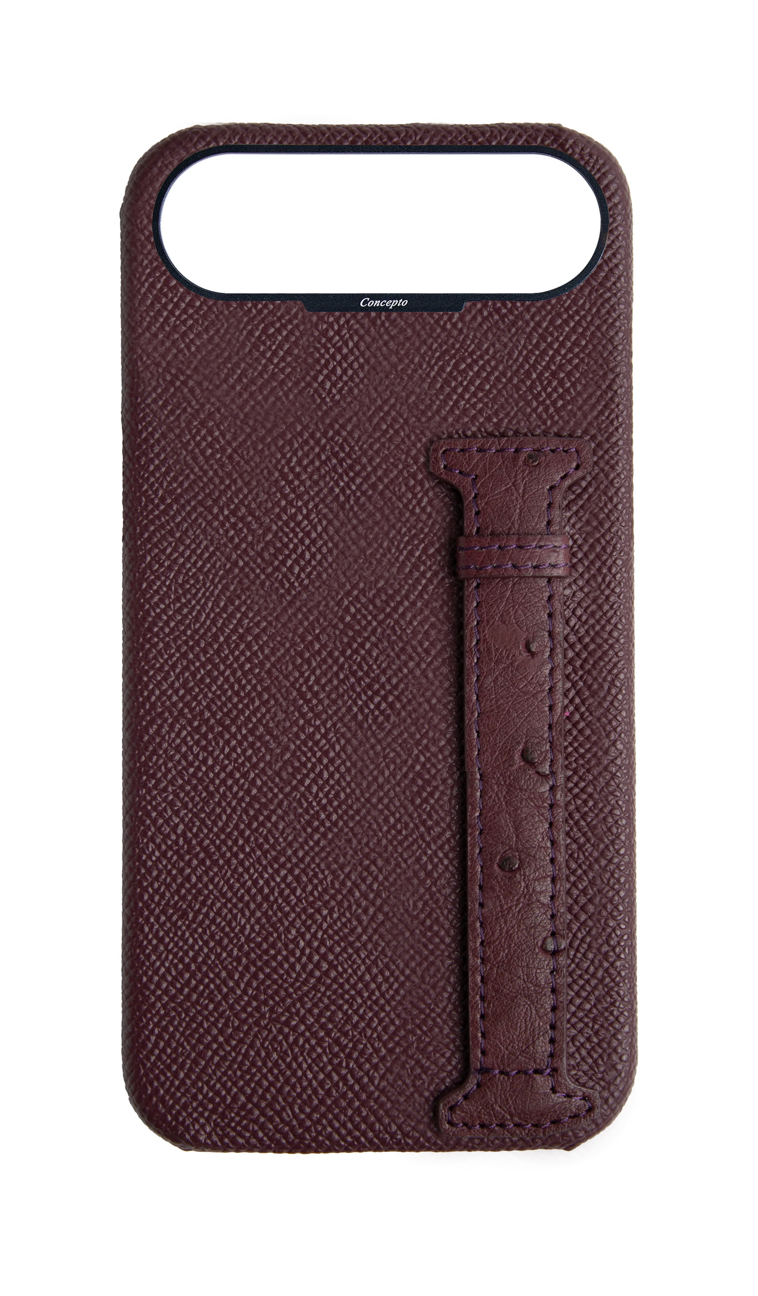 Maroon Exotic Ostrich Side Strap Case