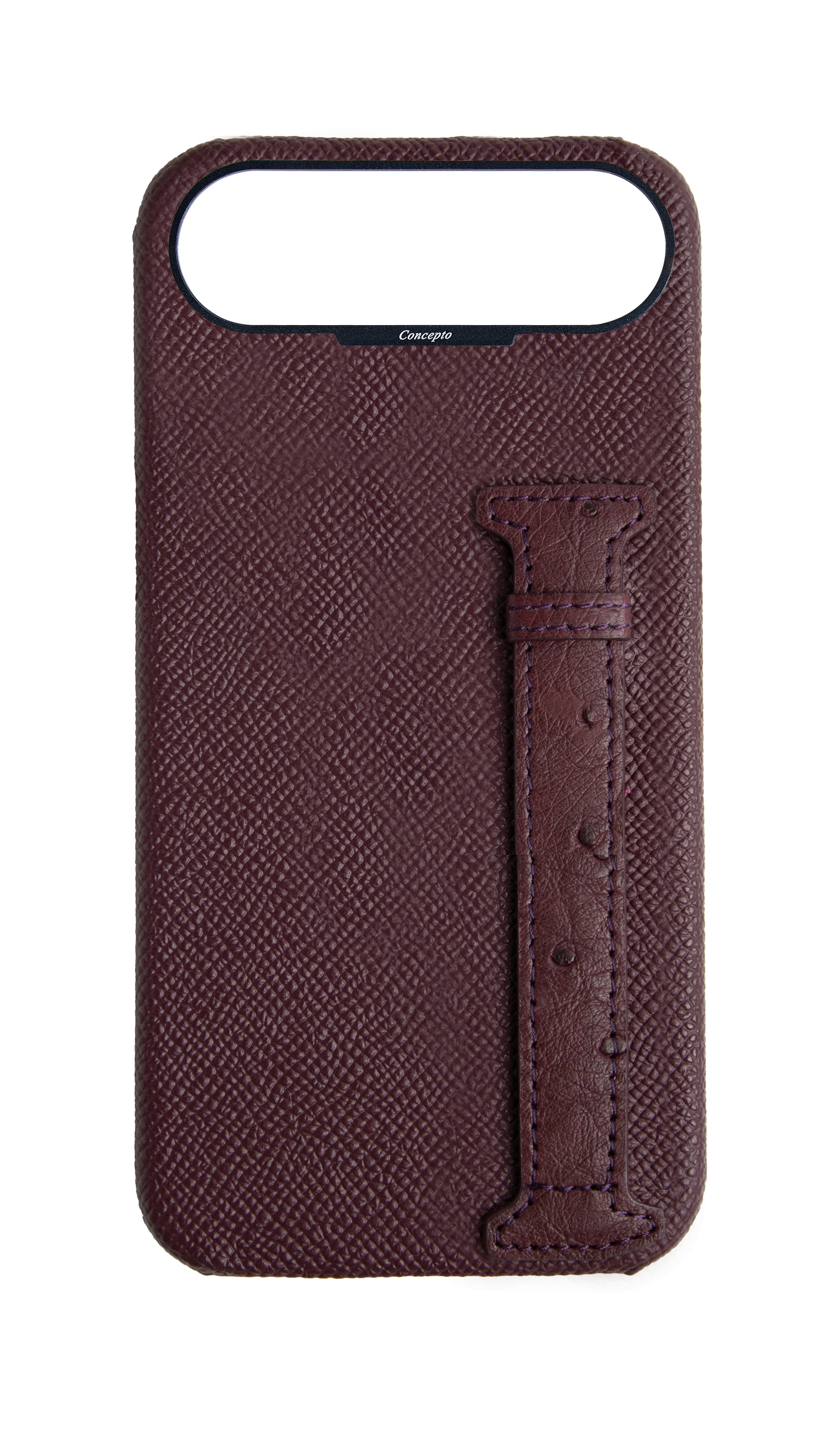 Maroon Exotic Ostrich Side Strap Case