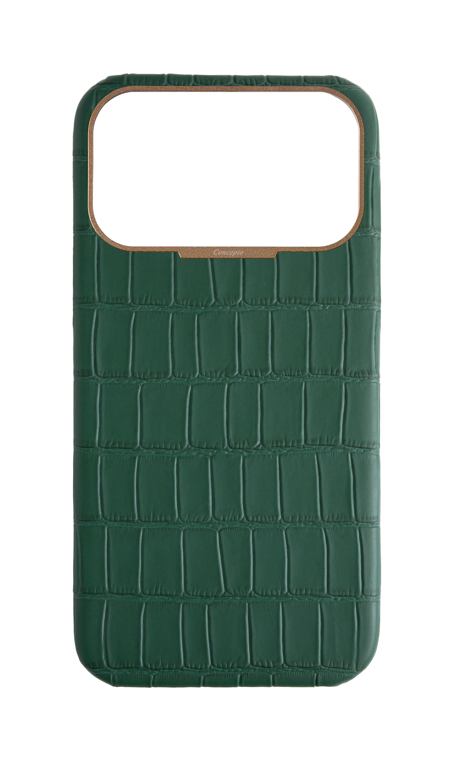 Matte Royal Green Strapless Embossed Crocodile Case