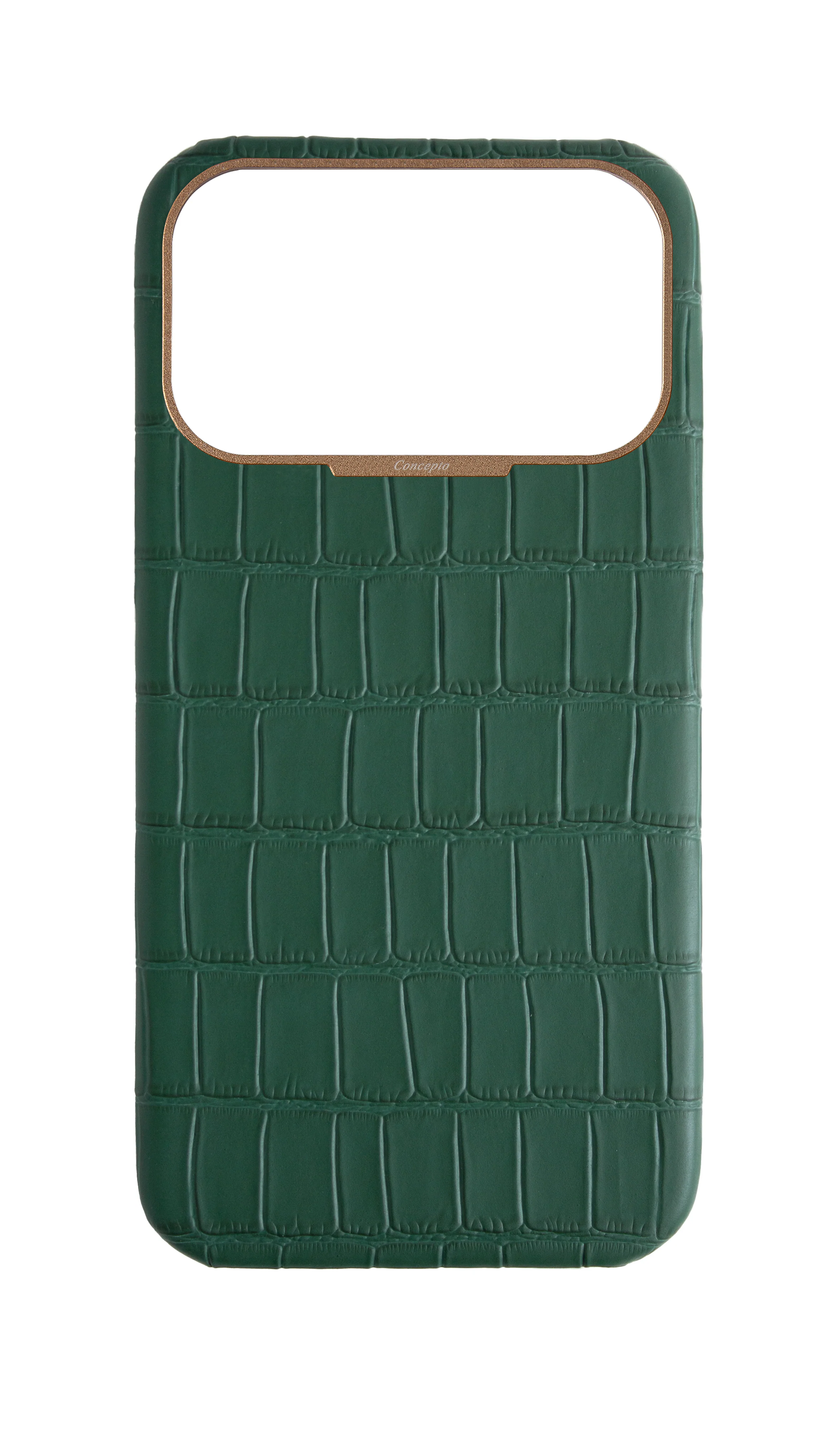 Matte Royal Green Strapless Embossed Crocodile Case