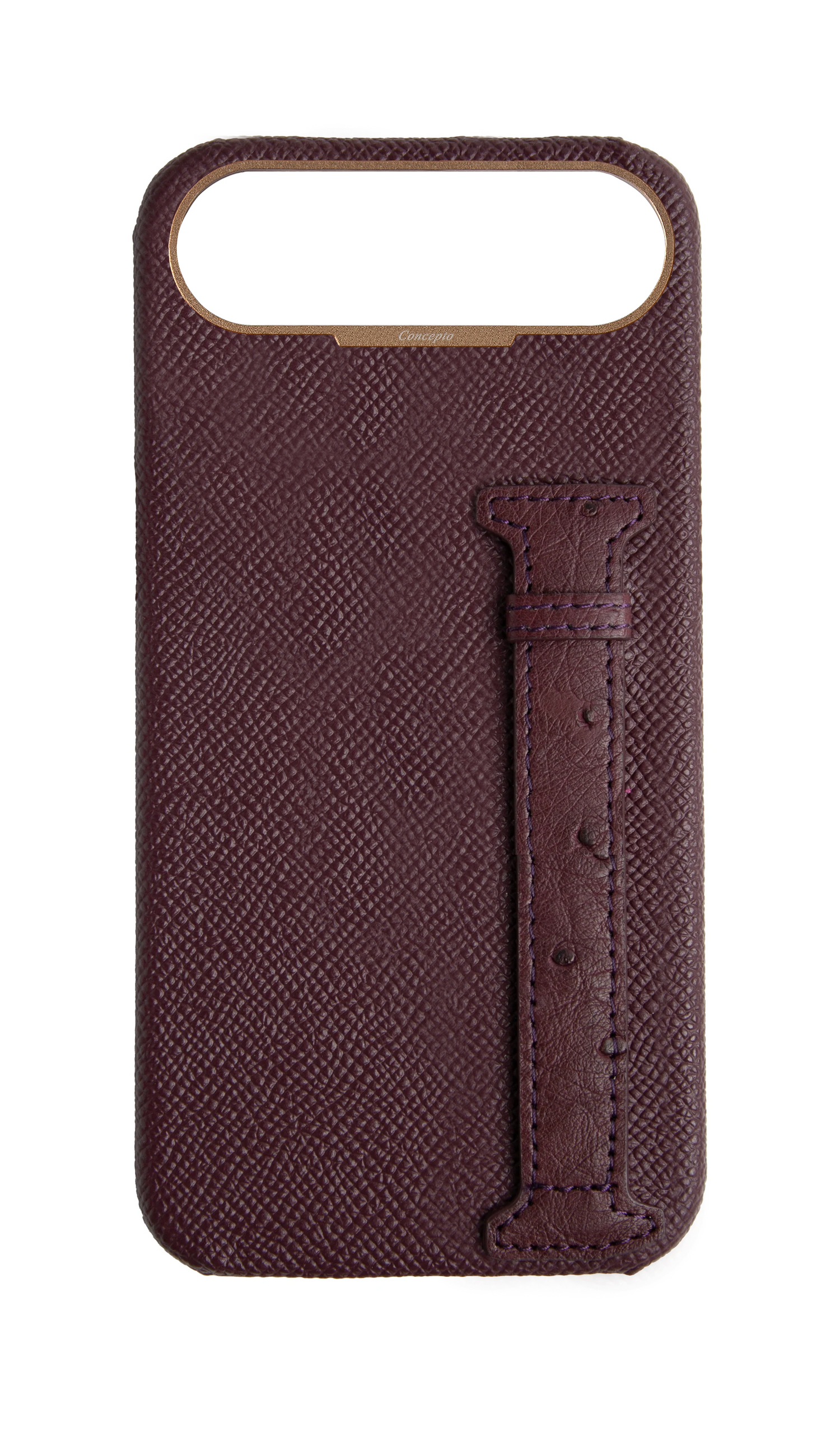 Maroon Exotic Ostrich Side Strap Case