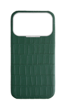 Matte Royal Green Strapless Embossed Crocodile Case