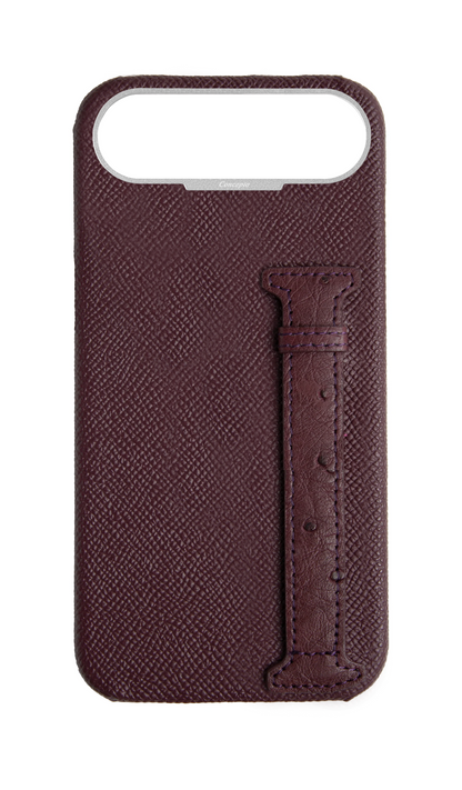 Maroon Exotic Ostrich Side Strap Case