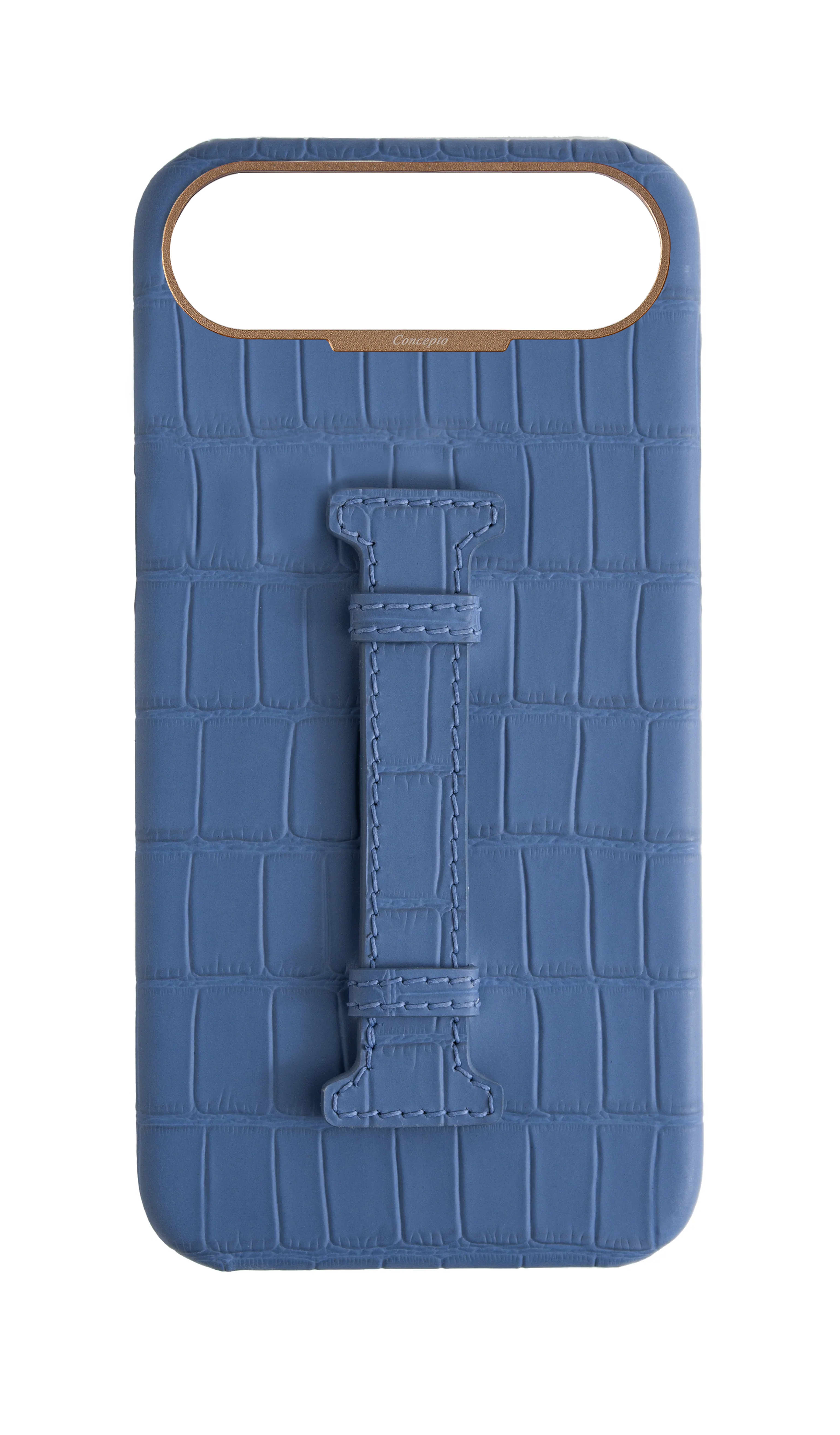 Matte Navy Embossed Crocodile Case