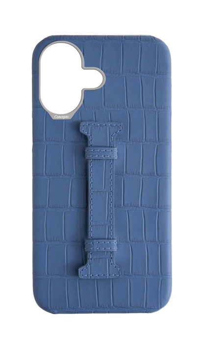 Matte Navy Embossed Crocodile Case