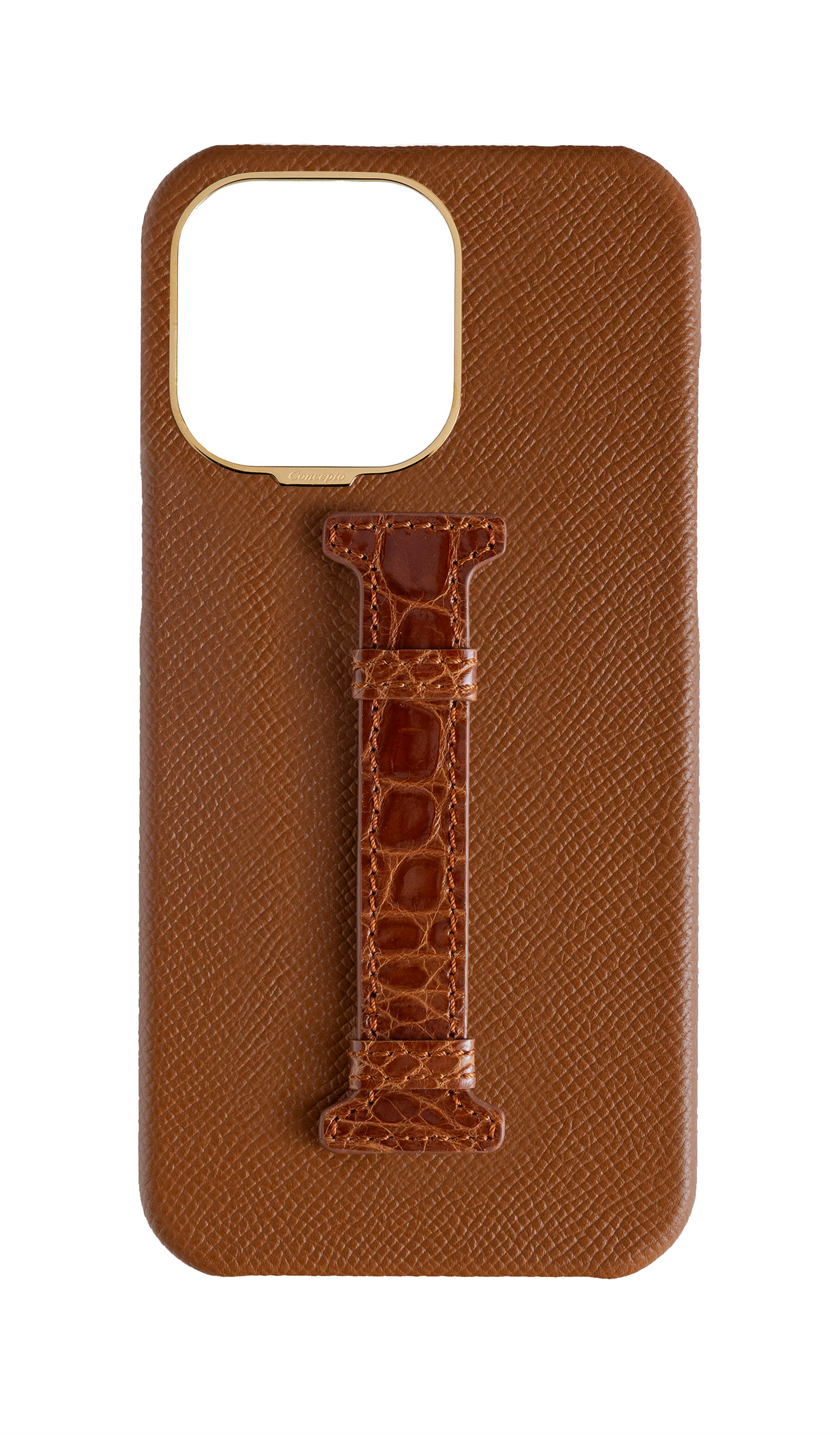 Tan Exotic Crocodile Middle Strap Case