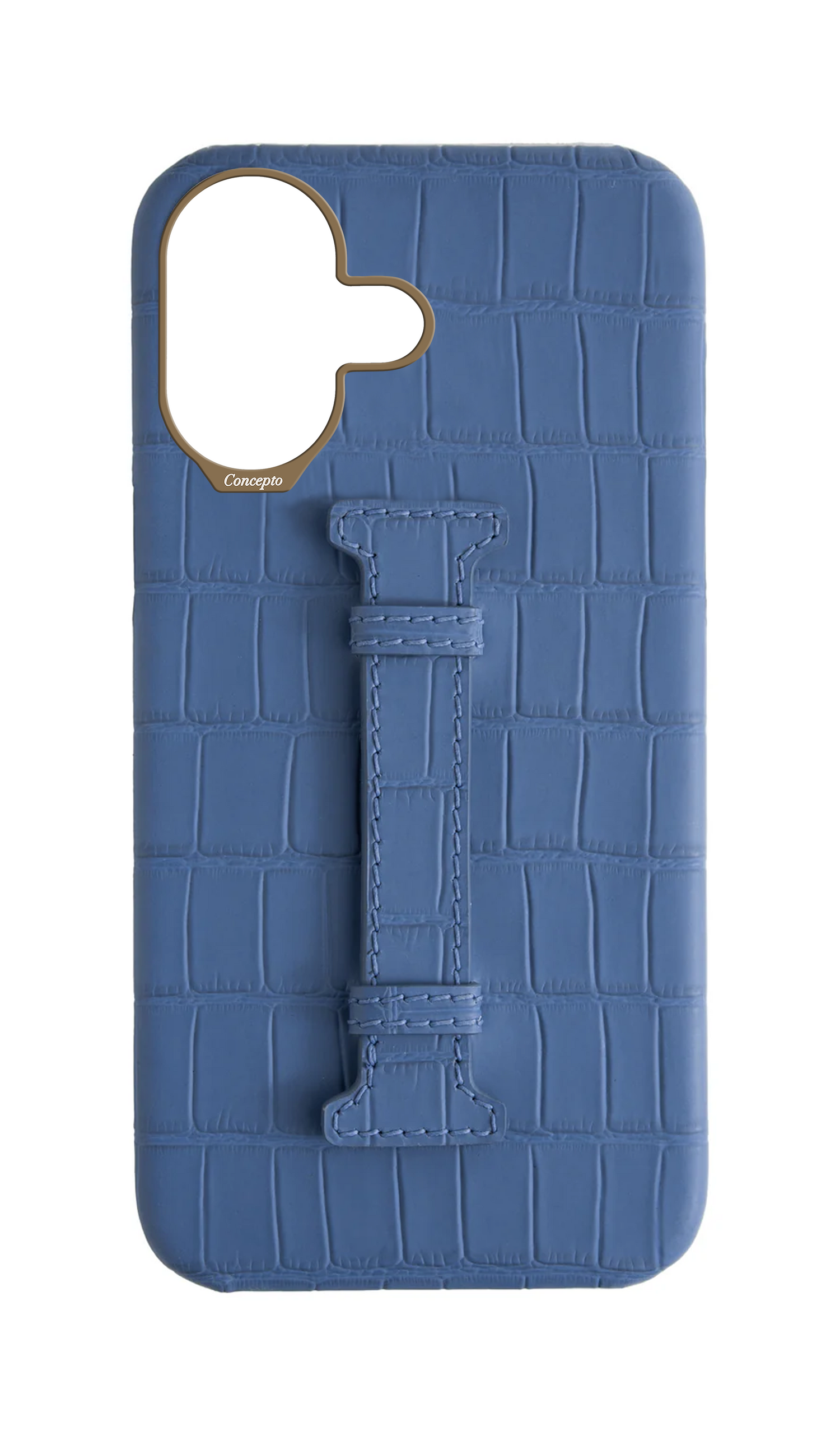 Matte Navy Embossed Crocodile Case
