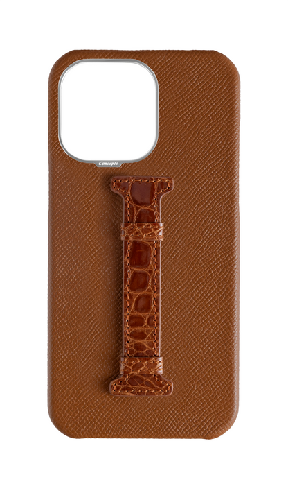 Tan Exotic Crocodile Middle Strap Case
